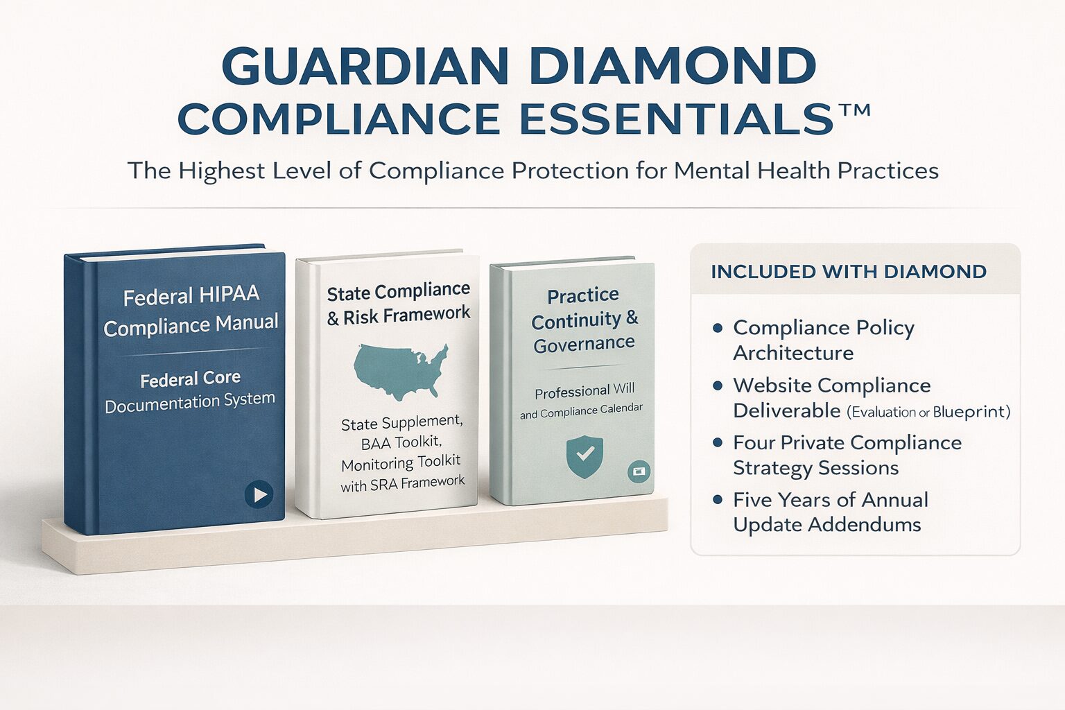 Image listing the products included in the Guardian Diamond Compliance Essentials bundle