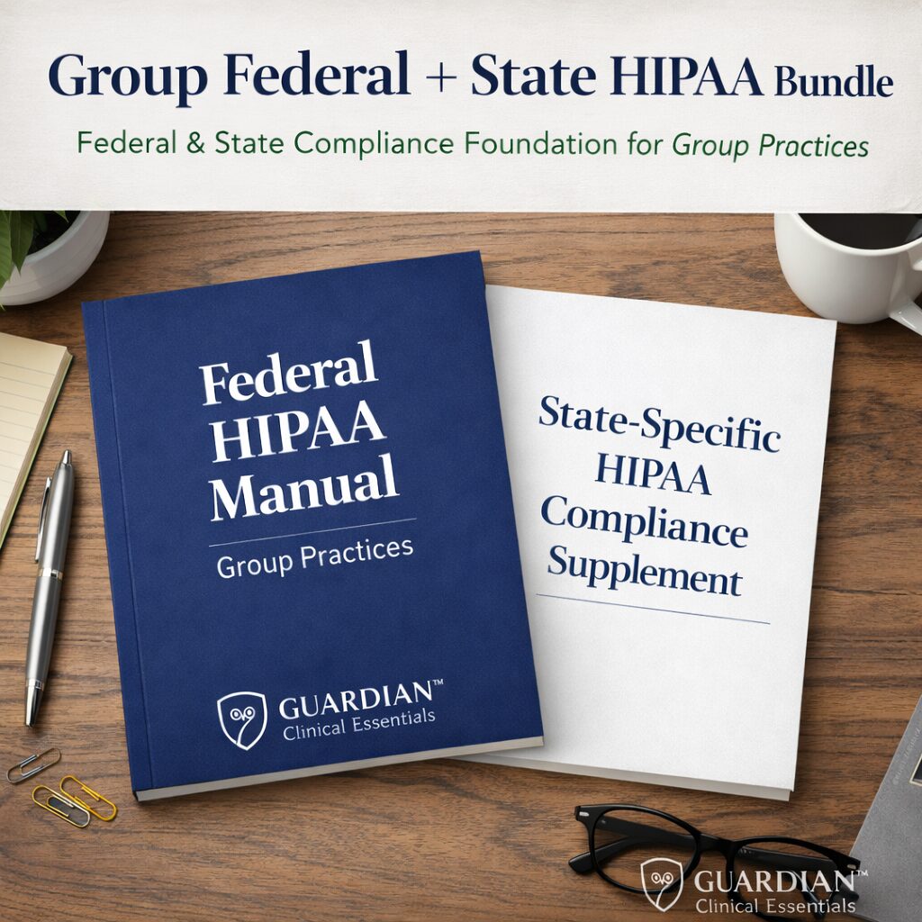 Group Practice Federal HIPAA Manual and State-Specific HIPAA Compliance Supplement -Foundational Bundle
