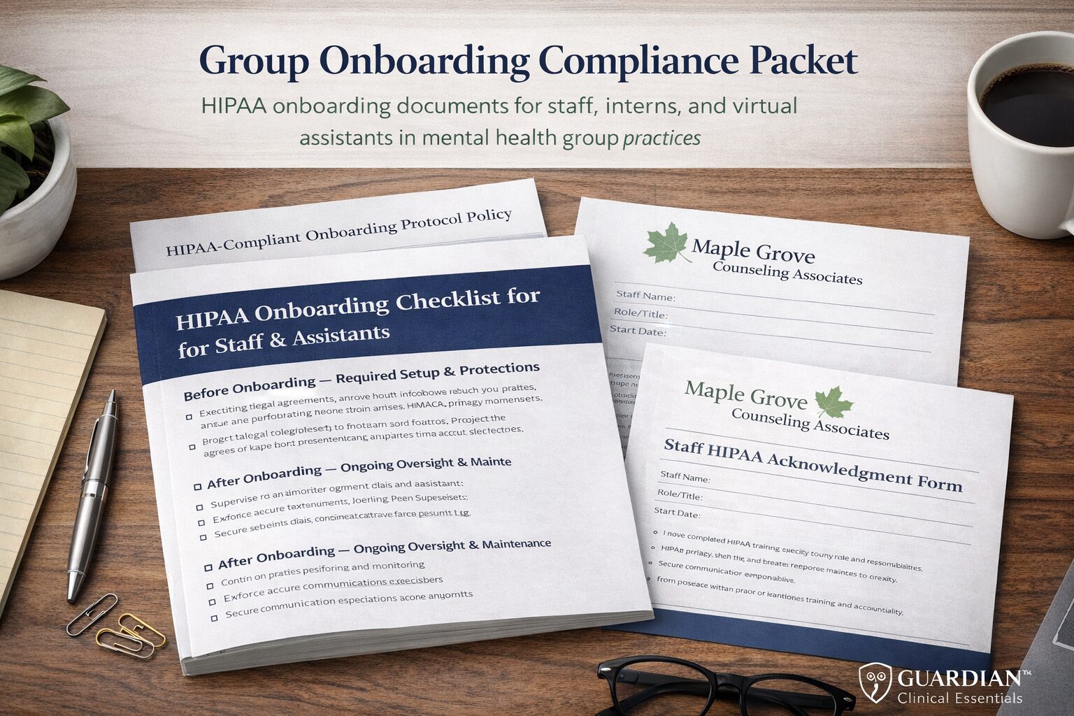 Group Onboarding Compliance Packet customized by a hypothetical practice.